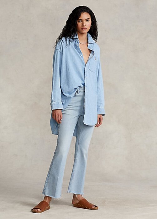AZURE Dámské džíny Ralph Lauren Sharona Crop Flare AZURE Dámské džíny Ralph Lauren Sharona Crop Flare