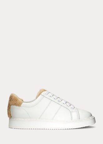 Bílé dámské akční kožené tenisky Ralph Lauren Angeline IV