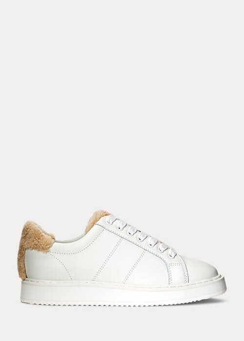 Bílé dámské akční kožené tenisky Ralph Lauren Angeline IV Bílé dámské akční kožené tenisky Ralph Lauren Angeline IV