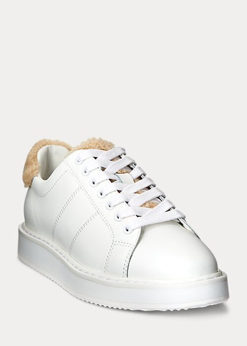 Bílé dámské akční kožené tenisky Ralph Lauren Angeline IV Bílé dámské akční kožené tenisky Ralph Lauren Angeline IV