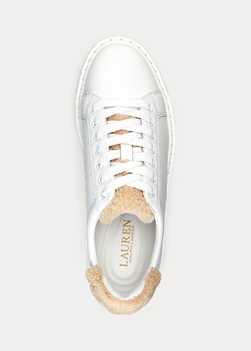 Bílé dámské akční kožené tenisky Ralph Lauren Angeline IV Bílé dámské akční kožené tenisky Ralph Lauren Angeline IV