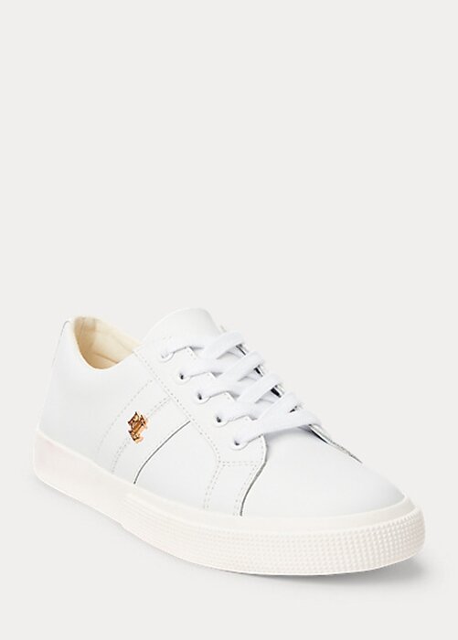 Bílé dámské akční kožené tenisky Ralph Lauren Janson II Bílé dámské akční kožené tenisky Ralph Lauren Janson II