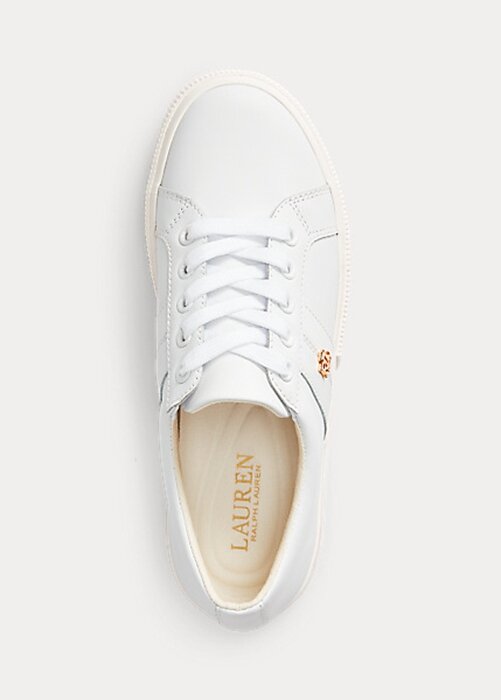 Bílé dámské akční kožené tenisky Ralph Lauren Janson II Bílé dámské akční kožené tenisky Ralph Lauren Janson II