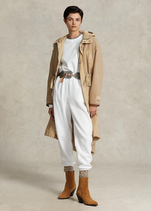 Bílé dámské atletické kalhoty Ralph Lauren Fleece Bílé dámské atletické kalhoty Ralph Lauren Fleece
