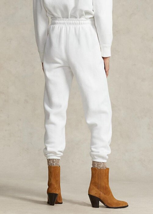 Bílé dámské atletické kalhoty Ralph Lauren Fleece Bílé dámské atletické kalhoty Ralph Lauren Fleece