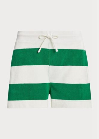 Bílé dámské atletické šortky Ralph Lauren pruhované se stahovací šňůrkou