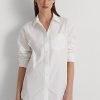 Bílé dámské bavlněné košile Ralph Lauren