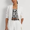 Bílé dámské blejzry Ralph Lauren Linen-Blend Twill