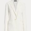 Bílé dámské blejzry Ralph Lauren Linen-Blend Twill