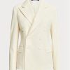 Bílé dámské blejzry Ralph Lauren Safford Wool Gabardine