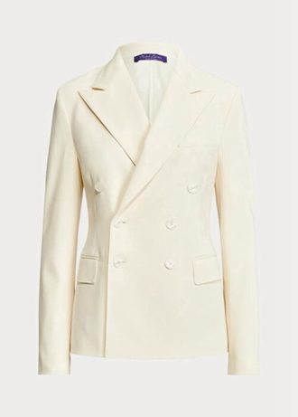 Bílé dámské blejzry Ralph Lauren Safford Wool Gabardine