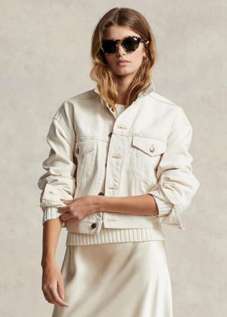 Bílé dámské bundy Ralph Lauren The New Denim Project Trucker Jackets