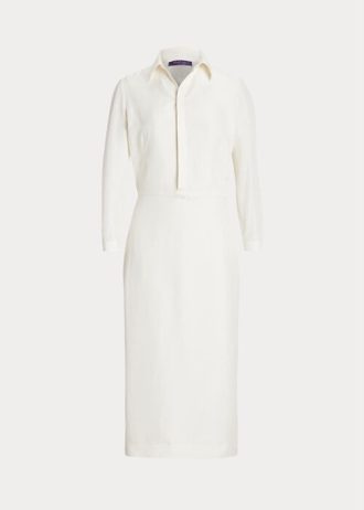 Bílé dámské denní šaty Ralph Lauren Knowles Silk Shantung