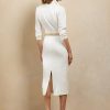 Bílé dámské denní šaty Ralph Lauren Knowles Silk Shantung Bílé dámské denní šaty Ralph Lauren Knowles Silk Shantung