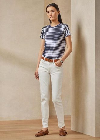 Bílé dámské džíny Ralph Lauren 400 Matchstick