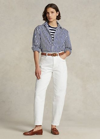 Bílé dámské džíny Ralph Lauren Carrot
