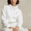 Bílá dámská fleecová mikina Ralph Lauren Shrunken Fit