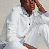 Bílá dámská fleecová mikina s kapucí Ralph Lauren