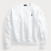 Bílé dámské fleecové svetrové mikiny Ralph Lauren Bílé dámské fleecové svetrové mikiny Ralph Lauren