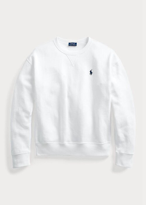 Bílé dámské fleecové svetrové mikiny Ralph Lauren Bílé dámské fleecové svetrové mikiny Ralph Lauren