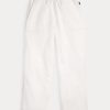 Bílé dámské fleecové tepláky Ralph Lauren Cutoff-Hem