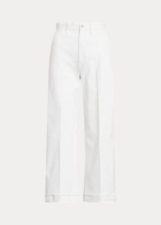Bílé dámské široké kalhoty Ralph Lauren Chino