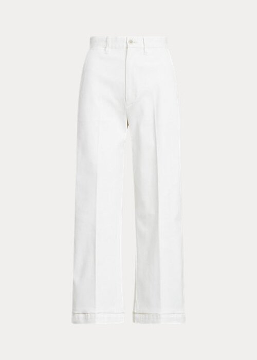 Bílé dámské široké kalhoty Ralph Lauren Chino Bílé dámské široké kalhoty Ralph Lauren Chino