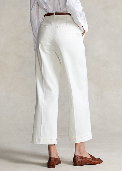 Bílé dámské široké kalhoty Ralph Lauren Chino Bílé dámské široké kalhoty Ralph Lauren Chino