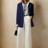 Bílé dámské široké kalhoty Ralph Lauren Elaine Silk Shantung Bílé dámské široké kalhoty Ralph Lauren Elaine Silk Shantung