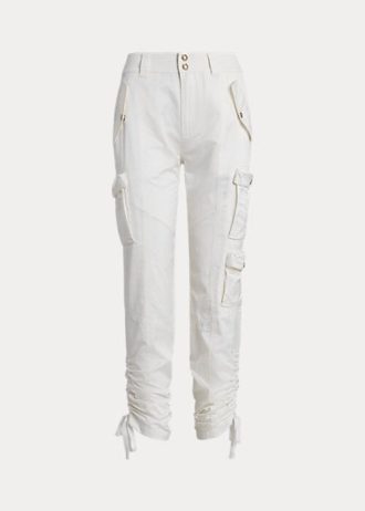 Bílé dámské kalhoty Ralph Lauren Shantung Cargo