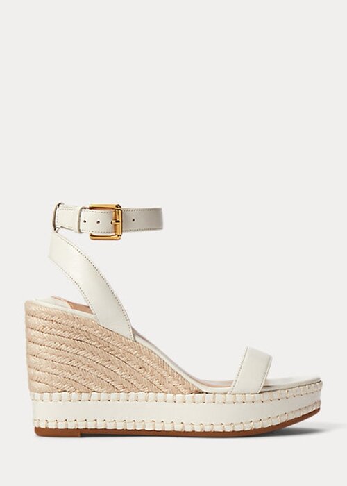 Bílá dámská kožená espadrilka Ralph Lauren Hilarie Bílá dámská kožená espadrilka Ralph Lauren Hilarie