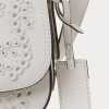 Bílé dámské kožené malé kabelky Maddy přes rameno Ralph Lauren Eyelet