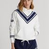 Bílá dámská kriketová fleecová mikina Ralph Lauren Australian Open
