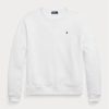 Bílé dámské mikiny Ralph Lauren Fleece Crewneck Pullover