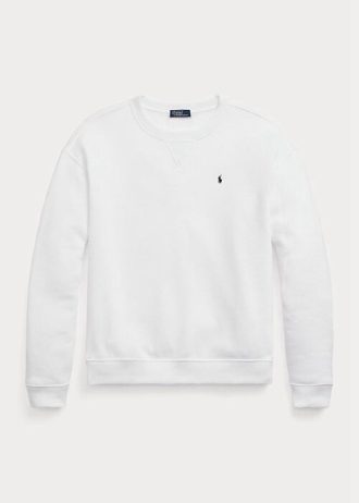 Bílé dámské mikiny Ralph Lauren Fleece Crewneck Pullover Bílé dámské mikiny Ralph Lauren Fleece Crewneck Pullover