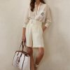 Bílé dámské šortky Ralph Lauren Francine Mulberry Silk