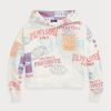 Bílá dámská oversize fleecová mikina s logem Ralph Lauren Logo Graphic