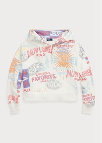Bílá dámská oversize fleecová mikina s logem Ralph Lauren Logo Graphic Bílá dámská oversize fleecová mikina s logem Ralph Lauren Logo Graphic