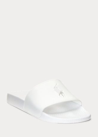 Bílé dámské pantofle Ralph Lauren Big Pony