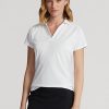 Bílé dámské piqué polokošile Ralph Lauren Tailored Fit