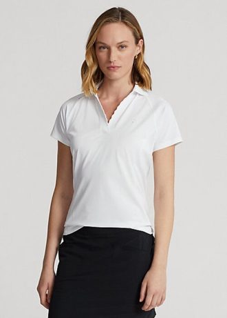 Bílé dámské piqué polokošile Ralph Lauren Tailored Fit