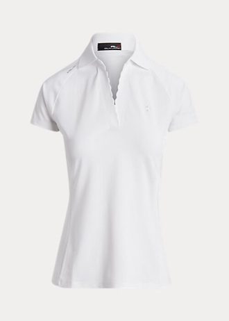 Bílé dámské piqué polokošile Ralph Lauren Tailored Fit