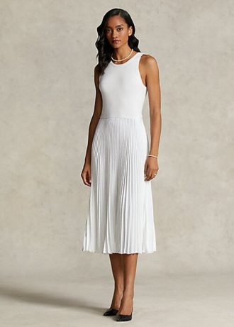 Bílé dámské plisované šaty Ralph Lauren Kolekce Spelman