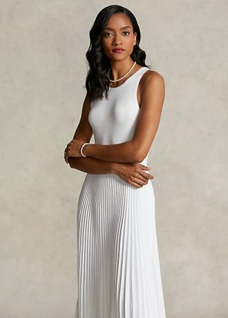 Bílé dámské plisované šaty Ralph Lauren Kolekce Spelman