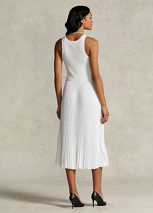 Bílé dámské plisované šaty Ralph Lauren Kolekce Spelman Bílé dámské plisované šaty Ralph Lauren Kolekce Spelman