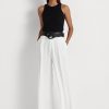 Bílé dámské plisované Georgette Kalhoty Ralph Lauren