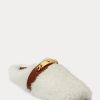 Bílé dámské ploché boty Ralph Lauren Polo ID Shearling