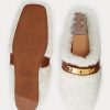 Bílé dámské ploché boty Ralph Lauren Polo ID Shearling