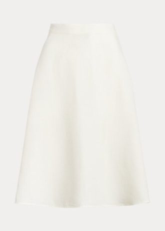 Bílé dámské plátěné A-Line sukně Ralph Lauren
