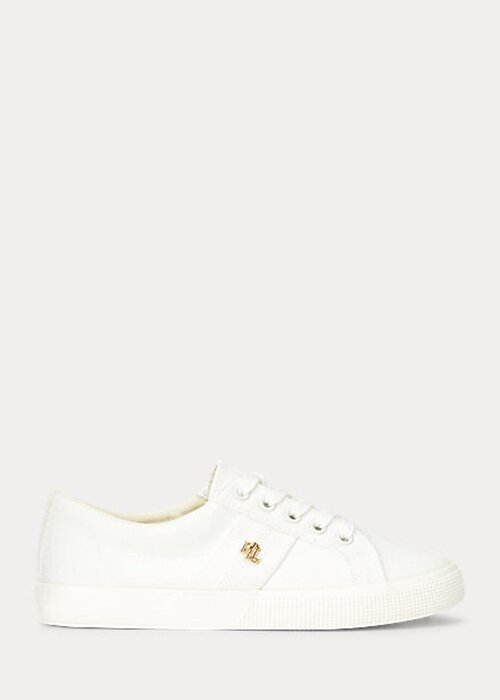 Bílé dámské plátěné tenisky Ralph Lauren Janson II Bílé dámské plátěné tenisky Ralph Lauren Janson II